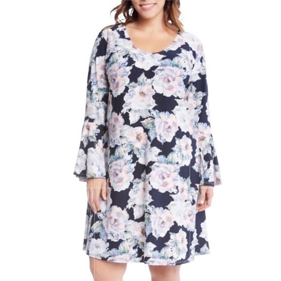 Karen Kane Dresses & Skirts - NWT Karen Kane multicolor floral long sleeve A line dress size 3X